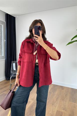 Brinda Bordo Cep Detaylı Ceket
