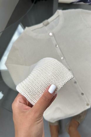 Günesa Taş Düğme Detaylı Hırka
