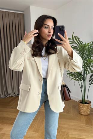 Exico ZR Ekru Blazer Ceket