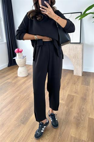 Nowse Siyah Sweat Pantolon Modal Takım