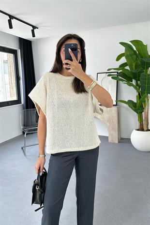 Erozy Zr Taş Kendinden Dokulu Bluz