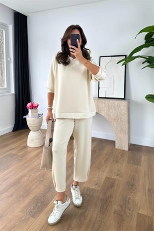 Nowse Ekru Sweat Pantolon Modal Takım