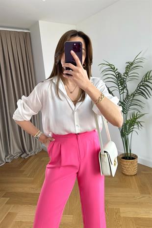 More Krem Saten Gömlek