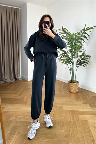 Coply Antrasit Sweatshirt Pantolon Modal Takım