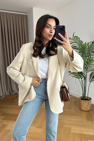 Exico ZR Ekru Blazer Ceket