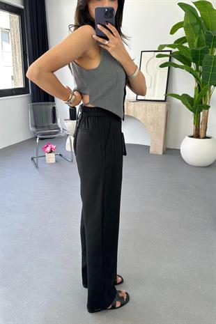 MD Luca Siyah Palazzo Pantolon