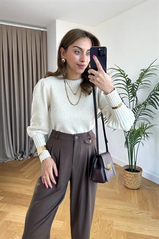 Kiko Işıltılı İplikli Omuz Detaylı Triko