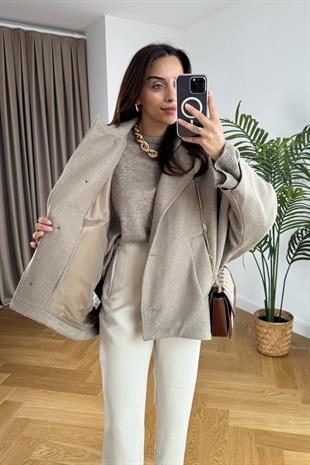 Vizon Kaşe Oversize Ceket
