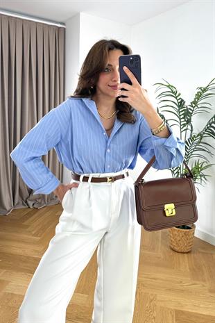 ZR Nexx Bebe Mavi Çizgili Gömlek