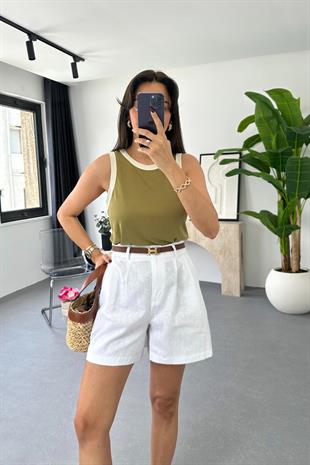 Caca Yağ Yeşili Biyeli Atlet