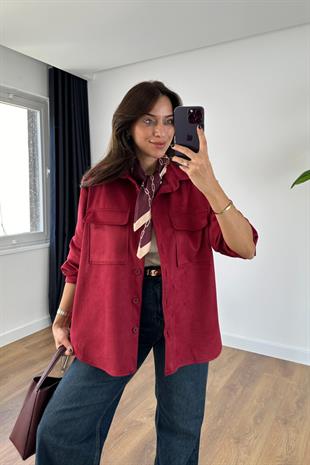 Brinda Bordo Cep Detaylı Ceket