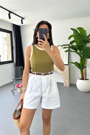 Caca Yağ Yeşili Biyeli Atlet