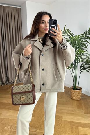 Vizon Kaşe Oversize Ceket