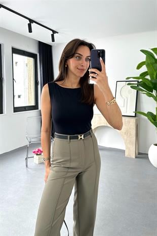 ZR Dispy Siyah Kayık Yaka Bluz