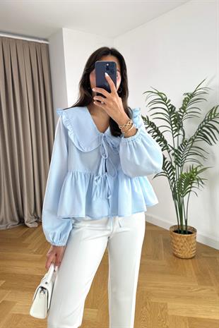 Sento Bebe Mavi Yaka Detaylı Bluz
