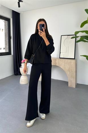 Torena Siyah Sweat Eşofman Takım