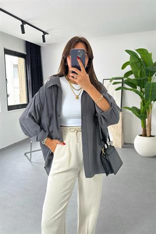 Oxi Antrasit Dökümlü Gömlek