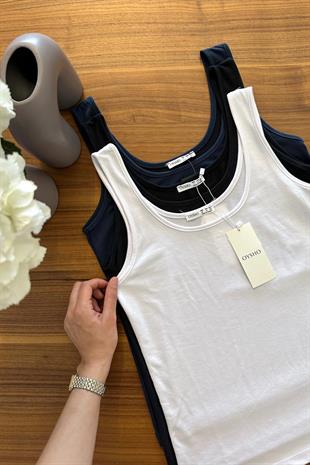 Oysh Siyah Askılı Bluz