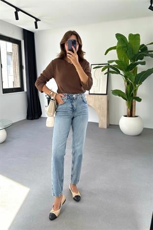 ZR Terma Açık Mavi Mom Fit Jean