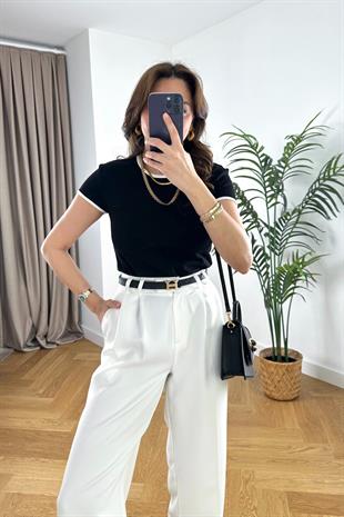 MD Siyah Bisiklet Yaka Tişört