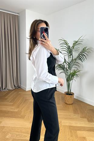 Tiessa Siyah Garnili Tasarım Gömlek