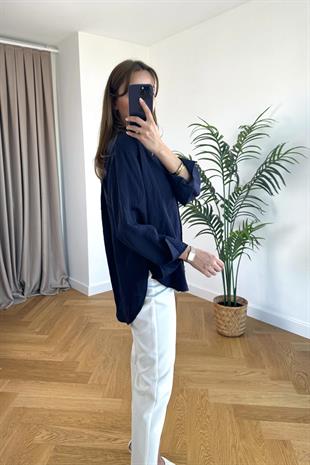 Titsa Lacivert Çizgili Gömlek