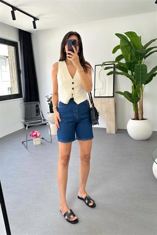 Dole ZR Dark Blue  Mom Şort