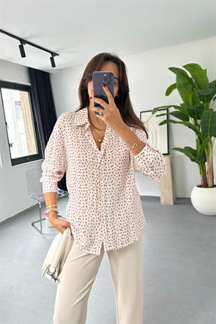 Cennes Lila Desenli Gömlek