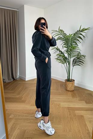 Coply Antrasit Sweatshirt Pantolon Modal Takım