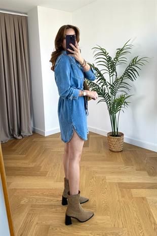 Camaıeu Mavi Denim Elbise