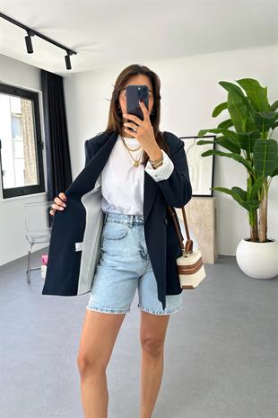 Pully Lacivert Keten Blazer