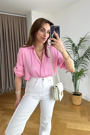 Orwell Pembe Saten Gömlek