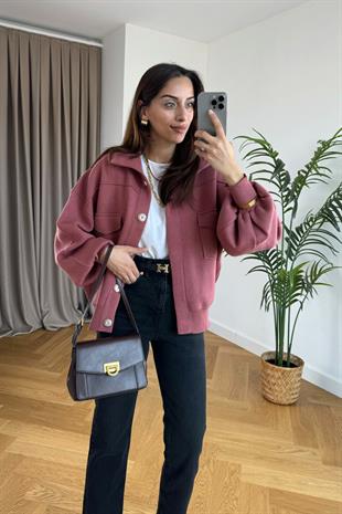 Lily Gül Kurusu Çelik Triko Ceket