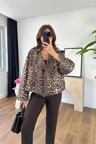 Selosa Leopar Desenli Kısa Ceket