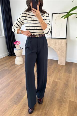 Mary Lacivert Palazzo Pantolon