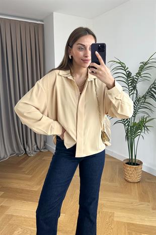 Zumta Bej Gizli Düğme Detaylı Gömlek