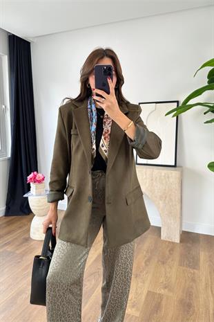 Larson Haki Astar Detaylı Blazer Ceket