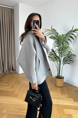 Gri Kaşe Oversize Ceket