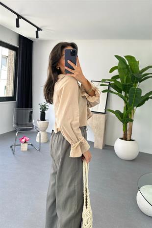 Enika Vizon Keten Önü Bağlamalı Bluz