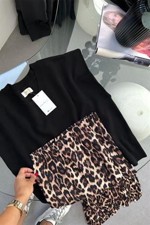 Rose Leopar Desenli Maxi Boy Etek