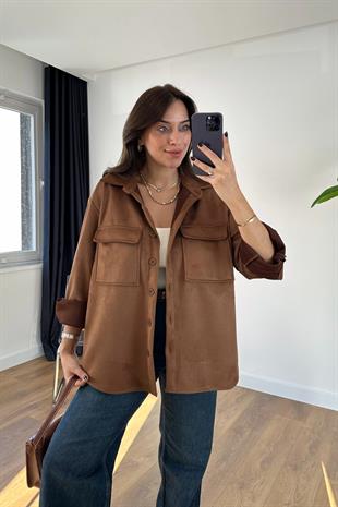 Brinda Taba Cep Detaylı Ceket
