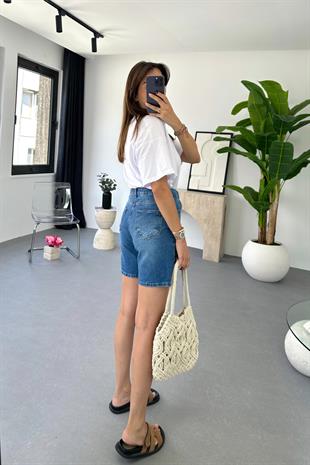 Dole ZR Koyu Lacivert Mom Şort