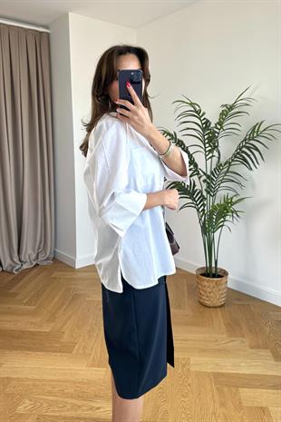 ZR Beyaz Hakim Yaka Gömlek