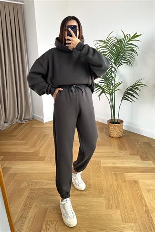 ZR Fonda Acı Kahve Sweatshirt Eşofman Takım