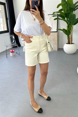 Dole ZR Ekru Mom Şort