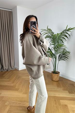 Vizon Kaşe Oversize Ceket