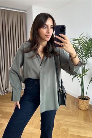 Mintox Haki Oversize Gömlek