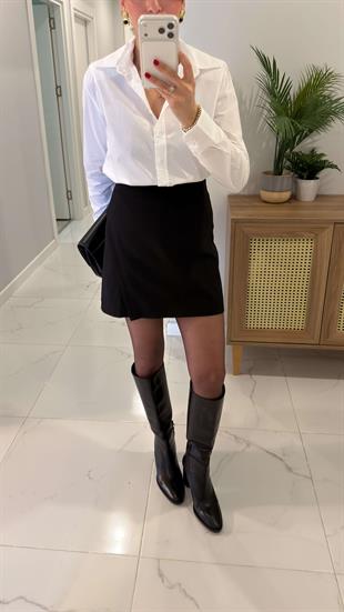 Adris Siyah Premium Şort Etek