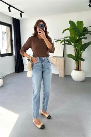 ZR Terma Açık Mavi Mom Fit Jean
