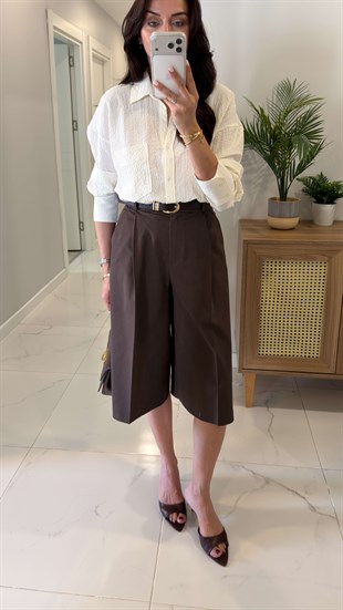 Alensy Kahve Bermuda Şort